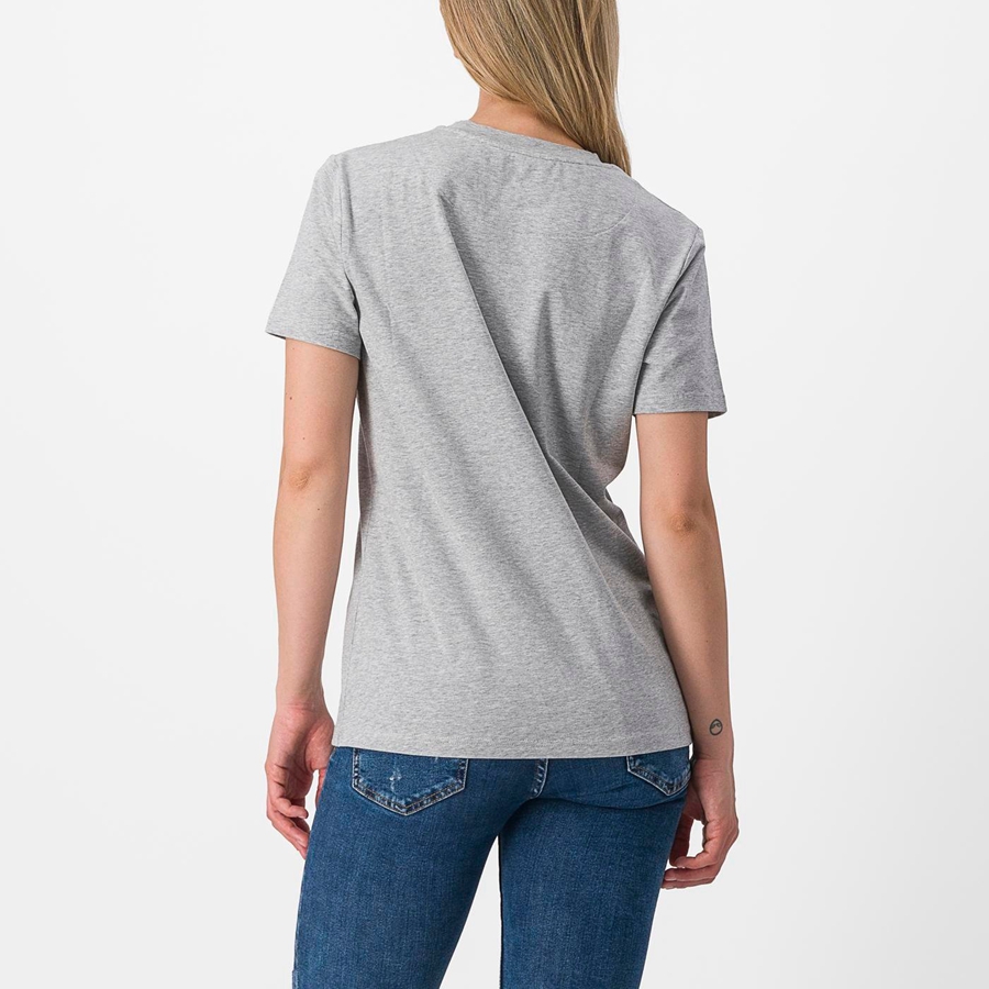 Khaki Grey Castelli PEDALARE TEE Women Casual | AXZ203165