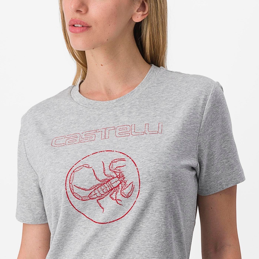 Khaki Grey Castelli PEDALARE TEE Women Casual | AXZ203165