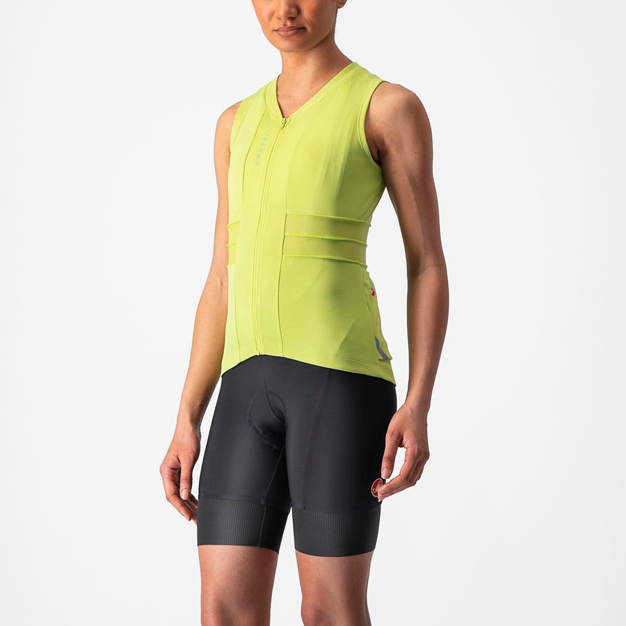 Light Green Castelli ANIMA 4 SLEEVELESS Women Jersey | UAQ813569