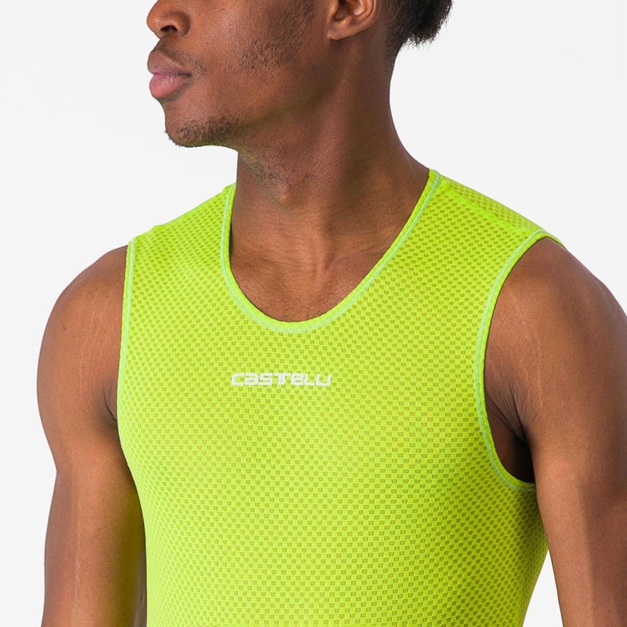 Light Green Castelli PRO MESH 2.0 SLEEVELESS Men Base Layer | JVX179236