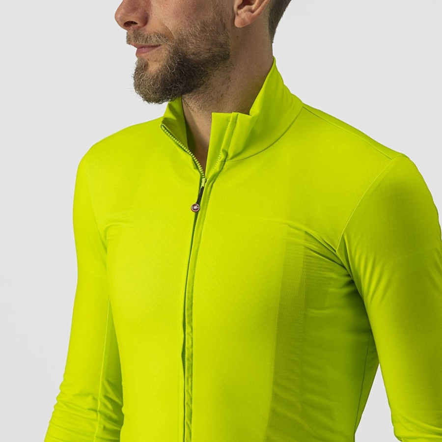 Light Green Castelli PRO THERMAL MID LS Men Jersey | PUQ159078