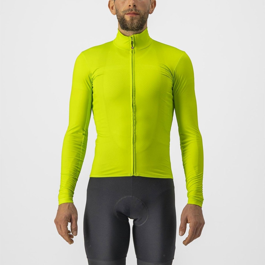 Light Green Castelli PRO THERMAL MID LS Men Jersey | PUQ159078