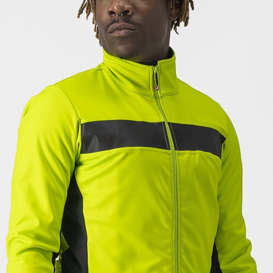 Light Green / Black Castelli RADDOPPIA 3 Men Jackets | ITD072481