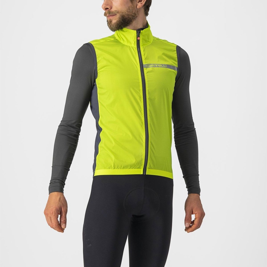 Light Green / Dark Grey Castelli SQUADRA STRETCH Men Vest | JIC609453