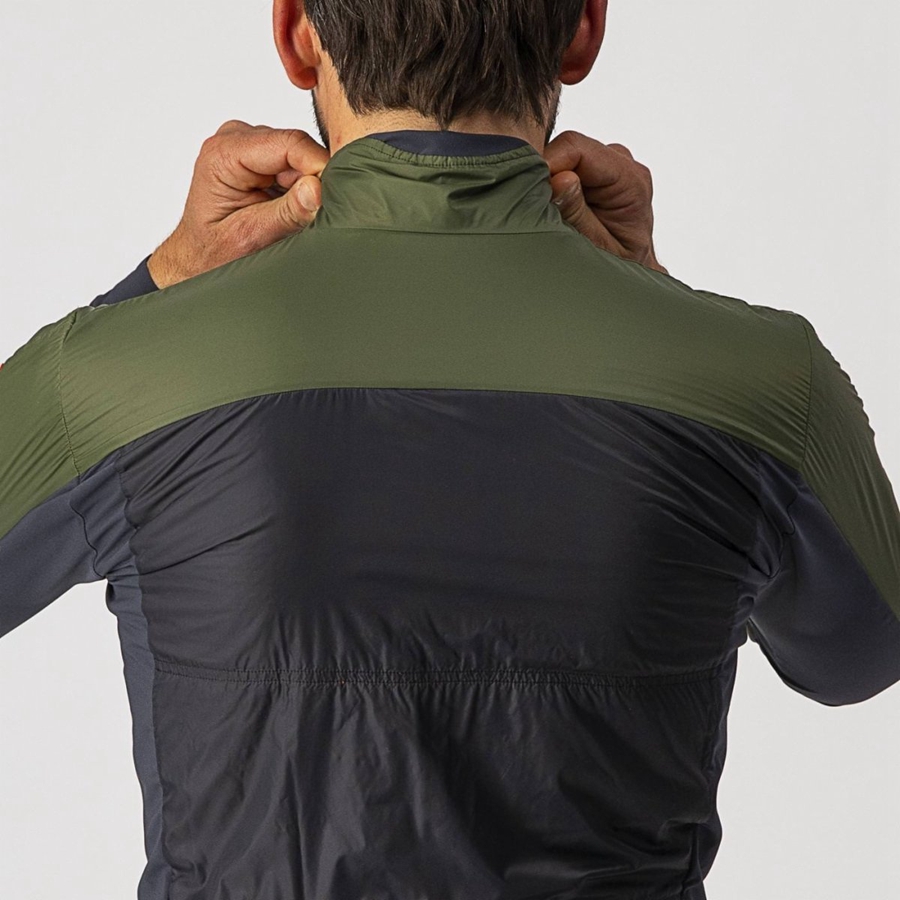 Light Green / Dark Grey Castelli UNLIMITED PUFFY Men Jackets | OZW261438