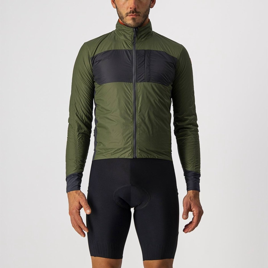 Light Green / Dark Grey Castelli UNLIMITED PUFFY Men Jackets | OZW261438