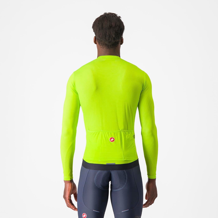 Light Green / Deep Green Castelli ESPRESSO LS Men Jersey | TWD067324