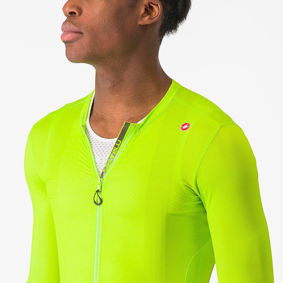 Light Green / Deep Green Castelli ESPRESSO LS Men Jersey | TWD067324