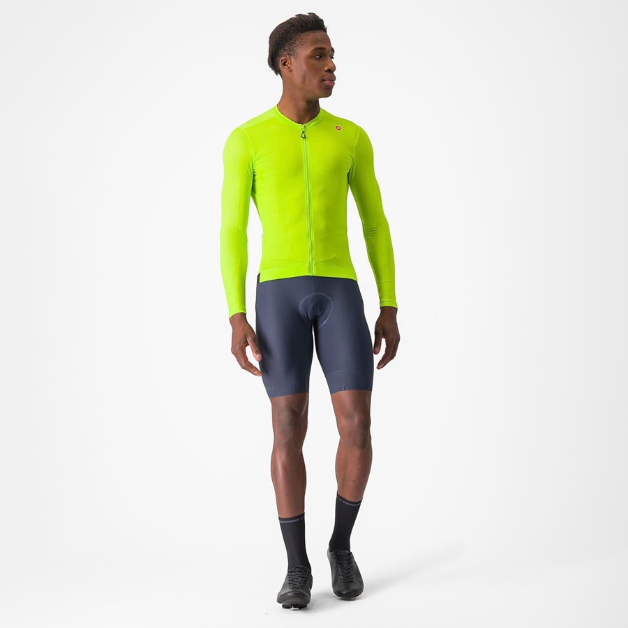 Light Green / Deep Green Castelli ESPRESSO LS Men Jersey | TWD067324