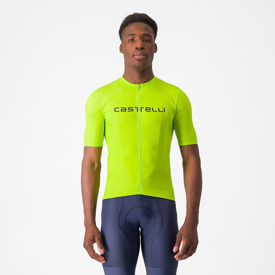 Light Green / Deep Green Castelli PROLOGO LITE Men Jersey | VHN206735