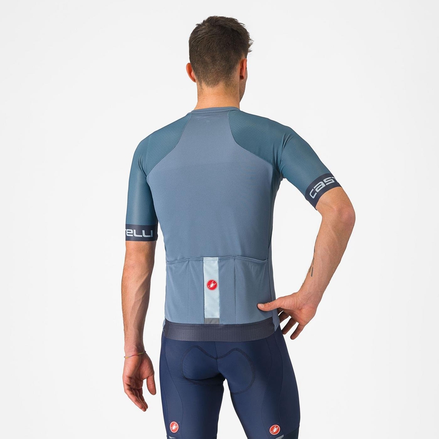 Light Grey Blue / Dark Grey Castelli ENTRATA VI Men Jersey | QFN641259