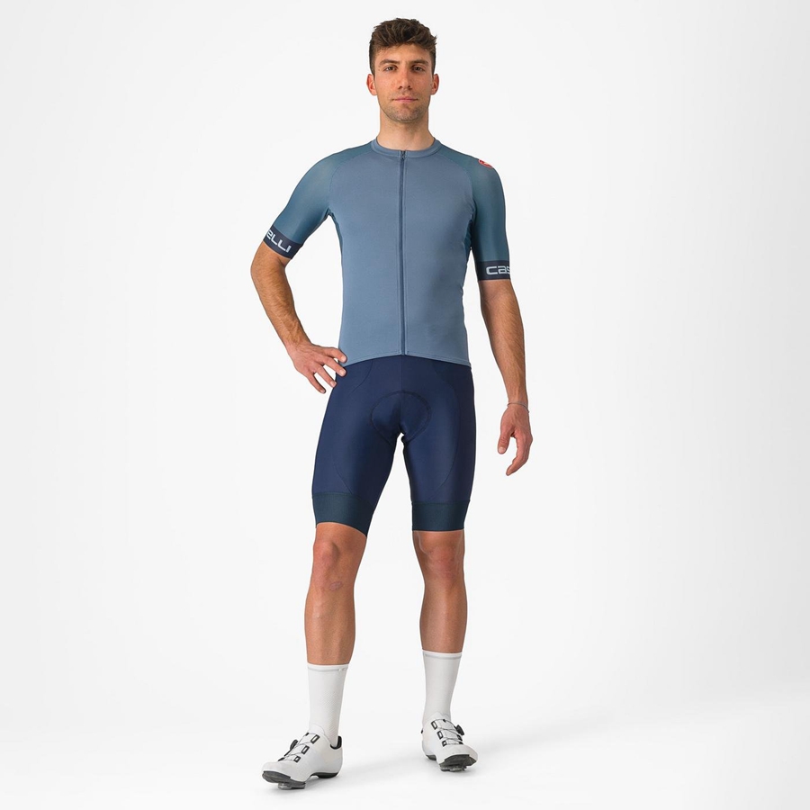 Light Grey Blue / Dark Grey Castelli ENTRATA VI Men Jersey | QFN641259