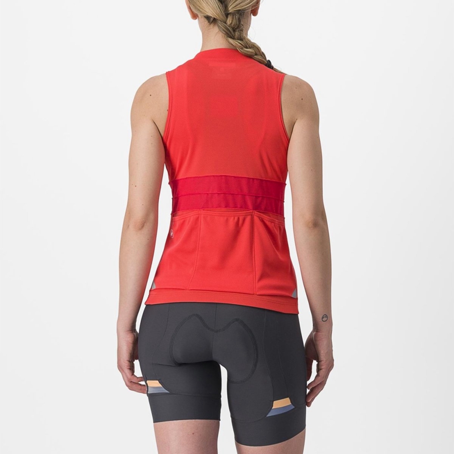 Orange Castelli ANIMA 4 SLEEVELESS Women Jersey | MOD982416