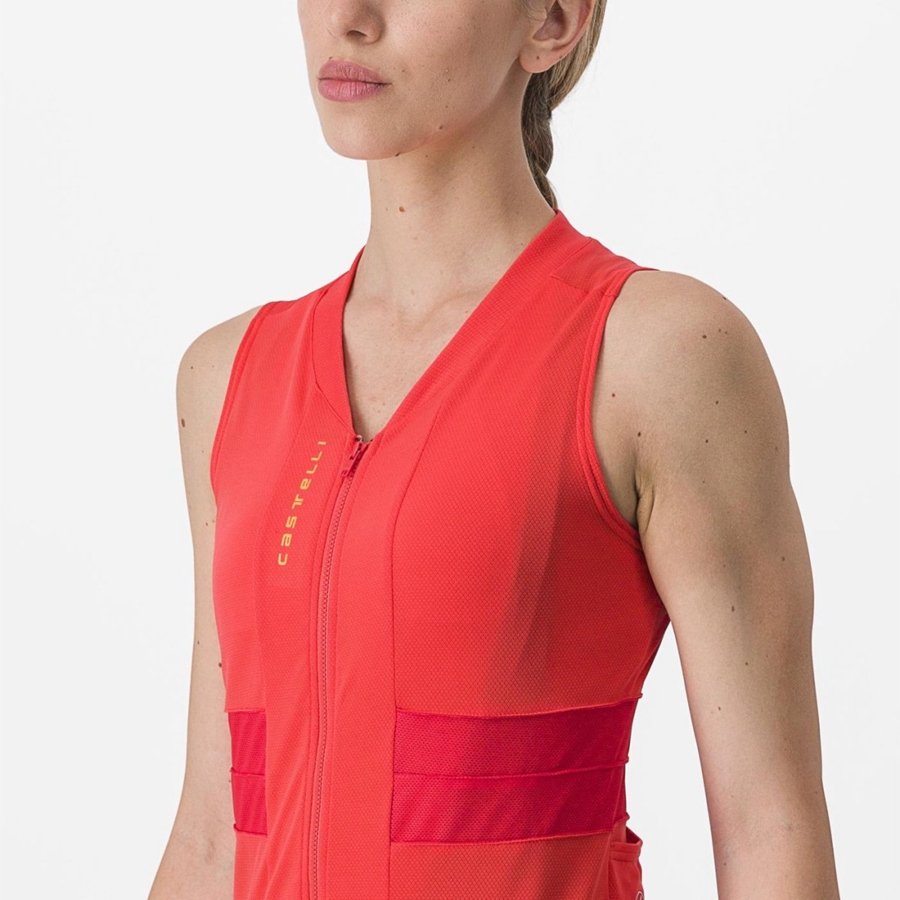 Orange Castelli ANIMA 4 SLEEVELESS Women Jersey | MOD982416