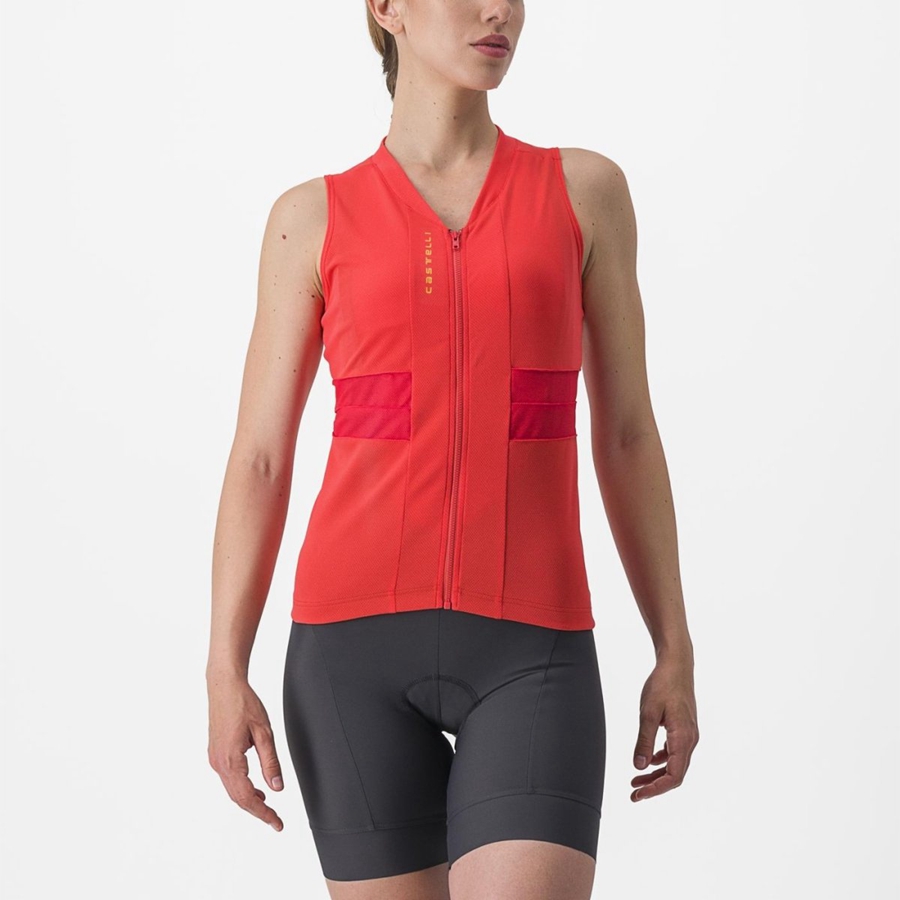 Orange Castelli ANIMA 4 SLEEVELESS Women Jersey | MOD982416