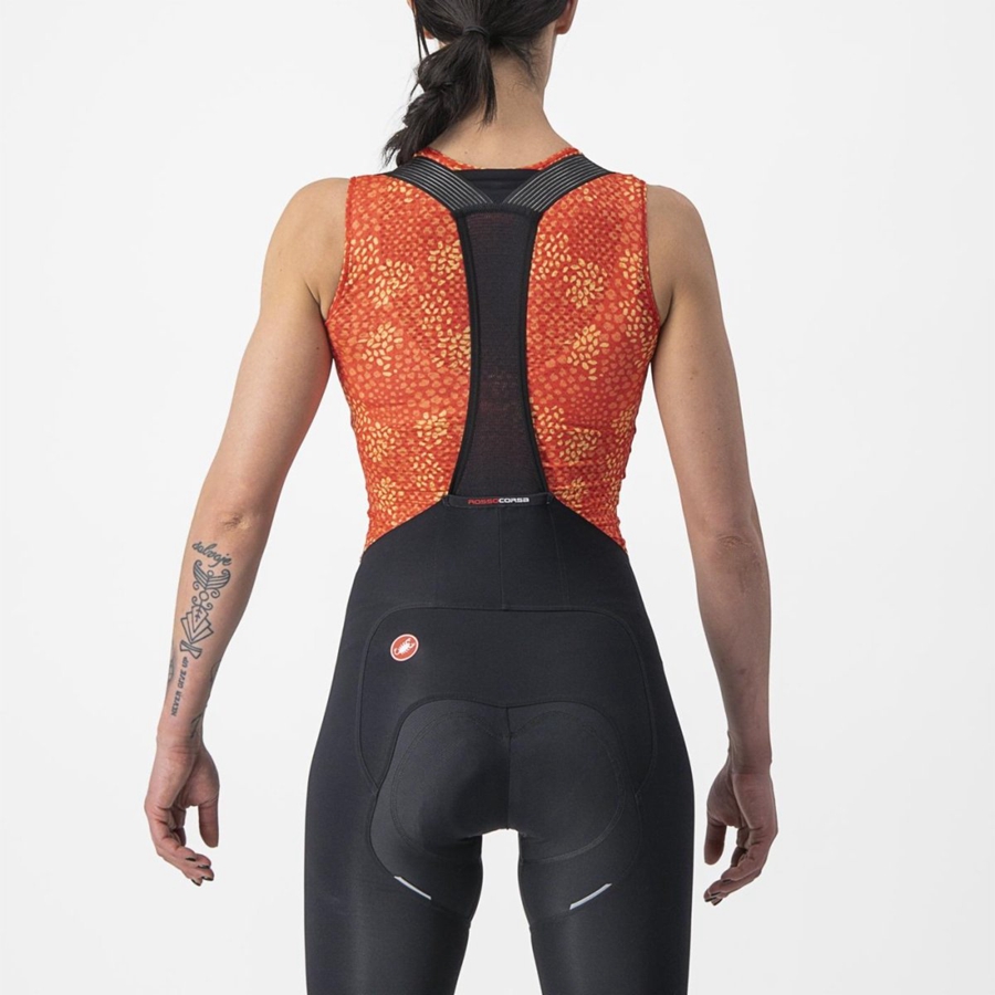 Orange Castelli PRO MESH 4 W SLEEVELESS Women Base Layer | RNS726391