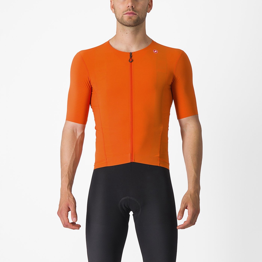 Orange Red Castelli PREMIO Men Jersey | UWO092163