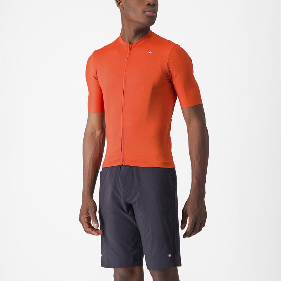 Orange Red / Grey Castelli UNLIMITED ENTRATA 2 Men Jersey | JXA053748