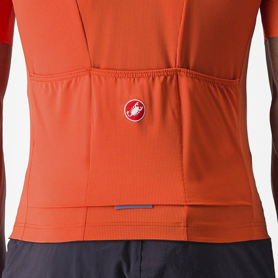 Orange Red / Grey Castelli UNLIMITED ENTRATA 2 Men Jersey | JXA053748