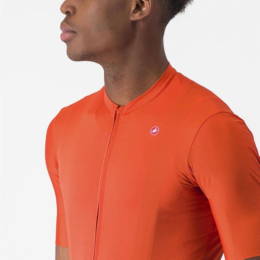 Orange Red / Grey Castelli UNLIMITED ENTRATA 2 Men Jersey | JXA053748