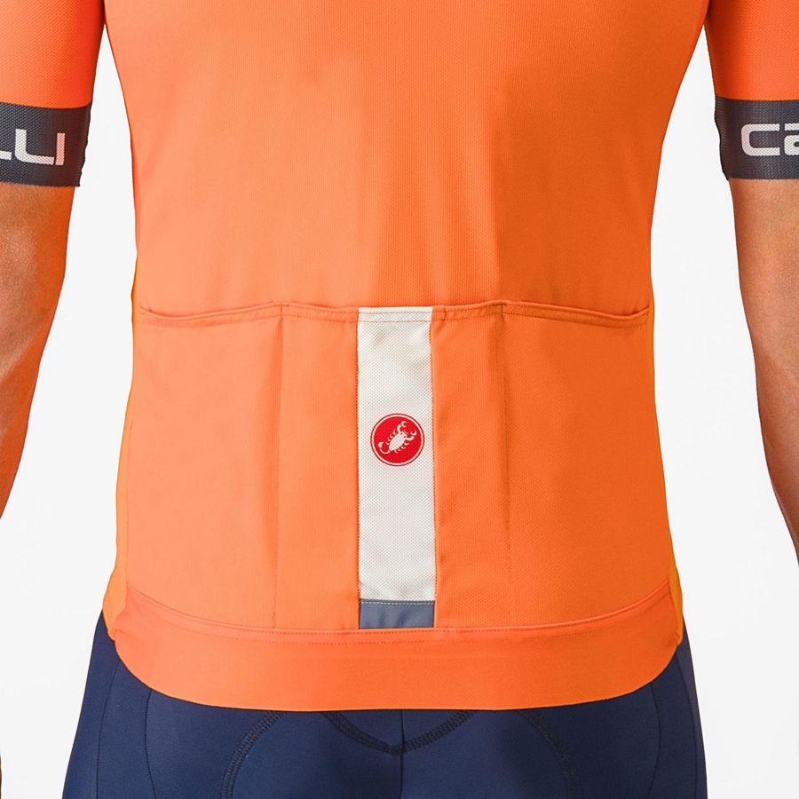 Orange / Dark Grey Castelli ENTRATA VI Men Jersey | OZU031742