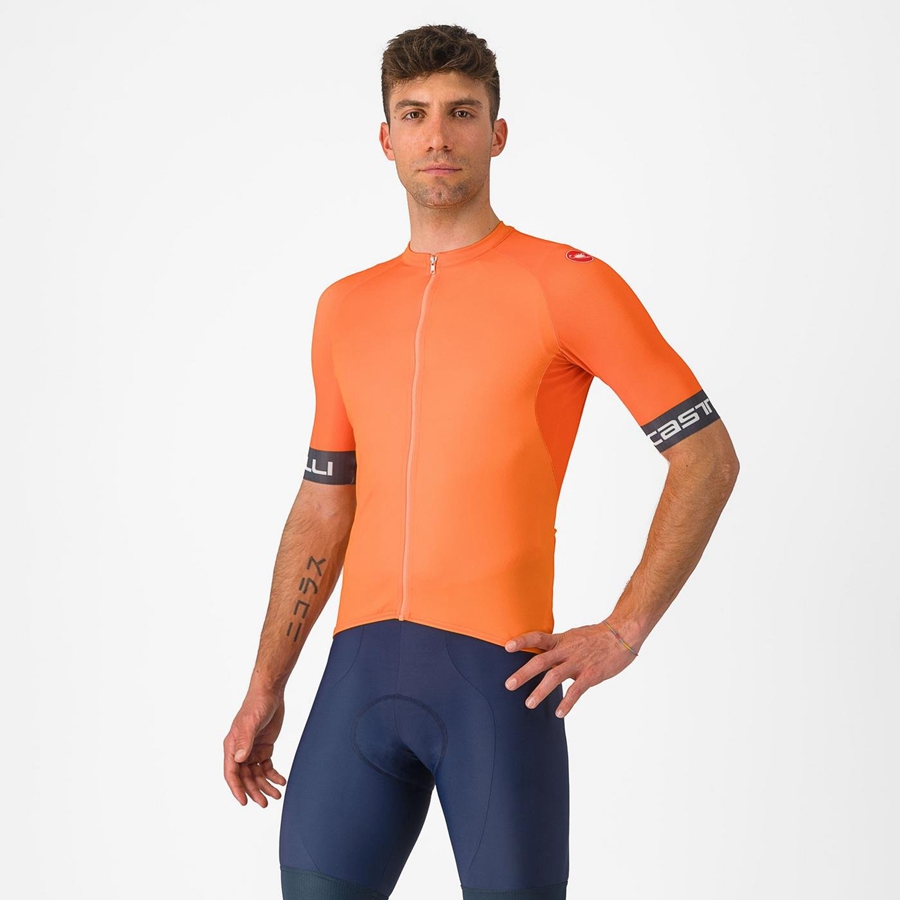 Orange / Dark Grey Castelli ENTRATA VI Men Jersey | OZU031742