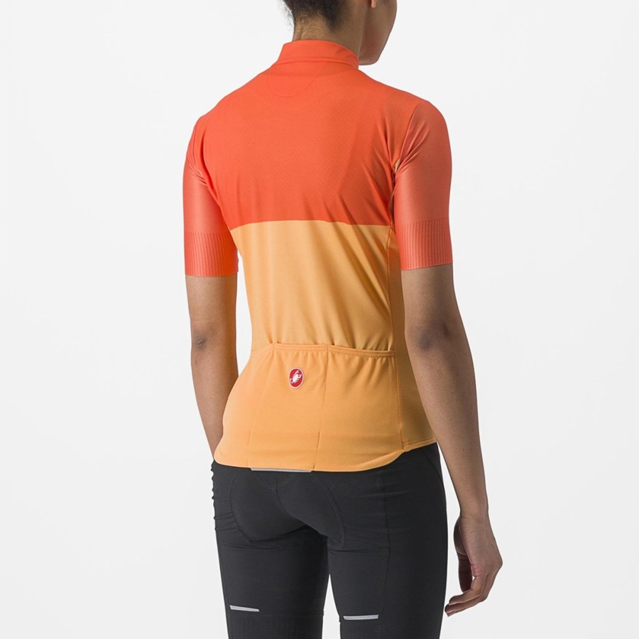 Orange / Deep Red Castelli VELOCISSIMA Women Jersey | IQZ348526