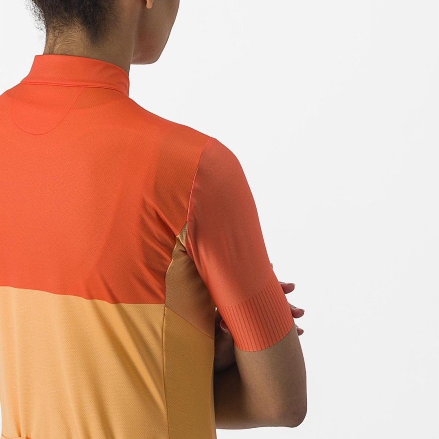 Orange / Deep Red Castelli VELOCISSIMA Women Jersey | IQZ348526