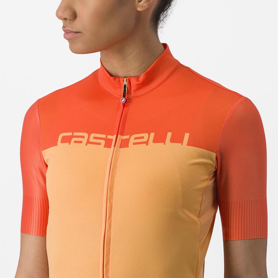 Orange / Deep Red Castelli VELOCISSIMA Women Jersey | IQZ348526