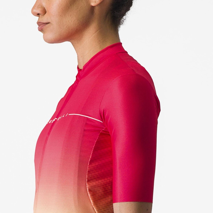 Orange / White Castelli SALITA Women Jersey | GPQ573680