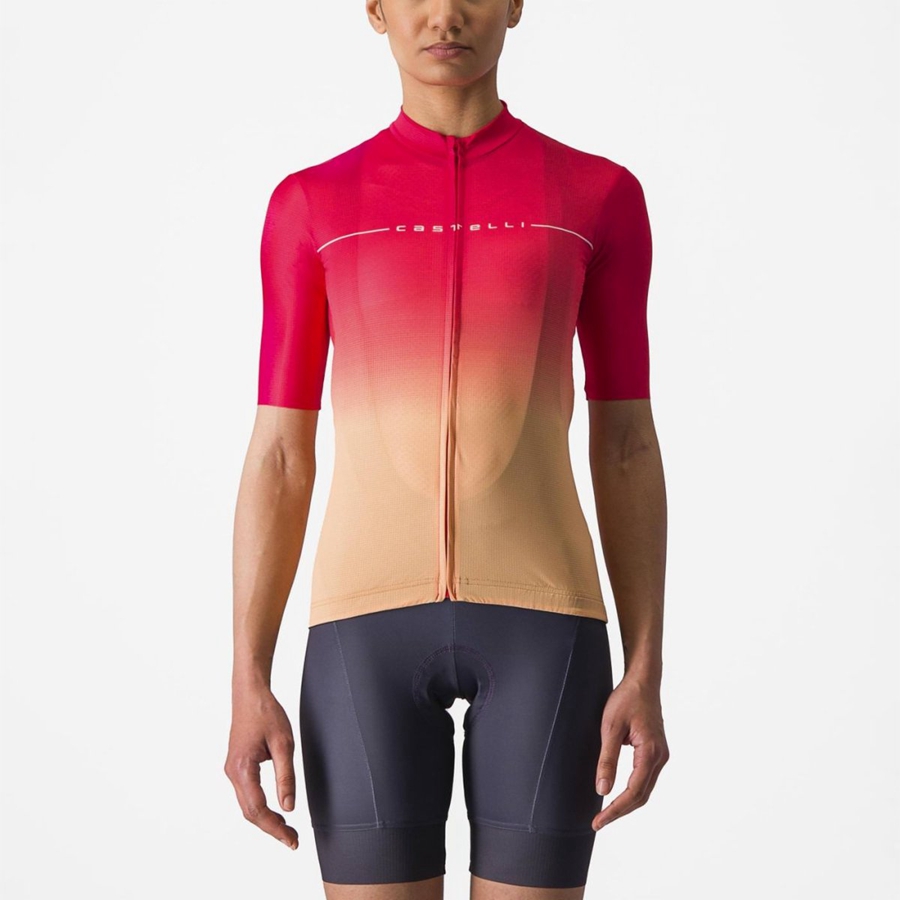 Orange / White Castelli SALITA Women Jersey | GPQ573680