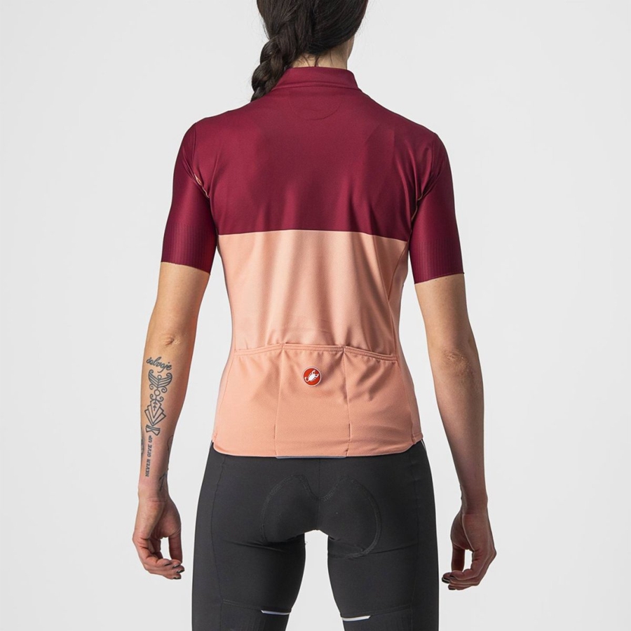 Pink / Burgundy Castelli VELOCISSIMA Women Jersey | VCA854360