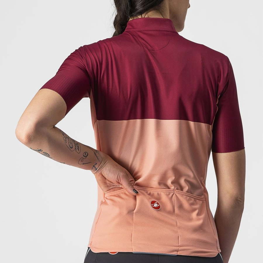 Pink / Burgundy Castelli VELOCISSIMA Women Jersey | VCA854360