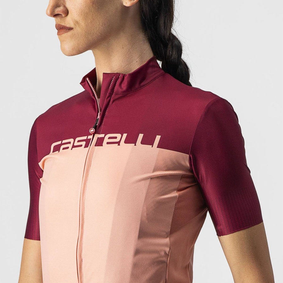 Pink / Burgundy Castelli VELOCISSIMA Women Jersey | VCA854360