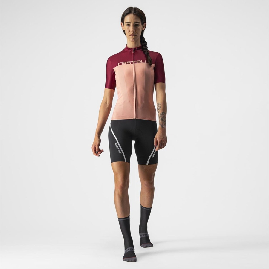 Pink / Burgundy Castelli VELOCISSIMA Women Jersey | VCA854360