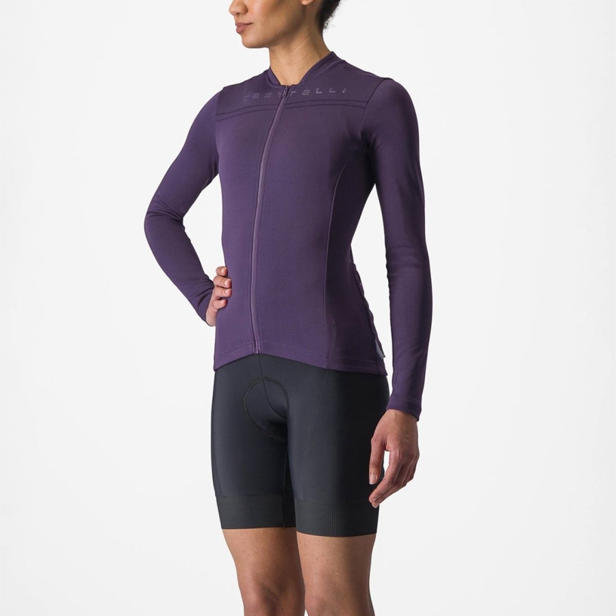 Purple Castelli ANIMA 4 LONG SLEEVE Women Jersey | NMS941876