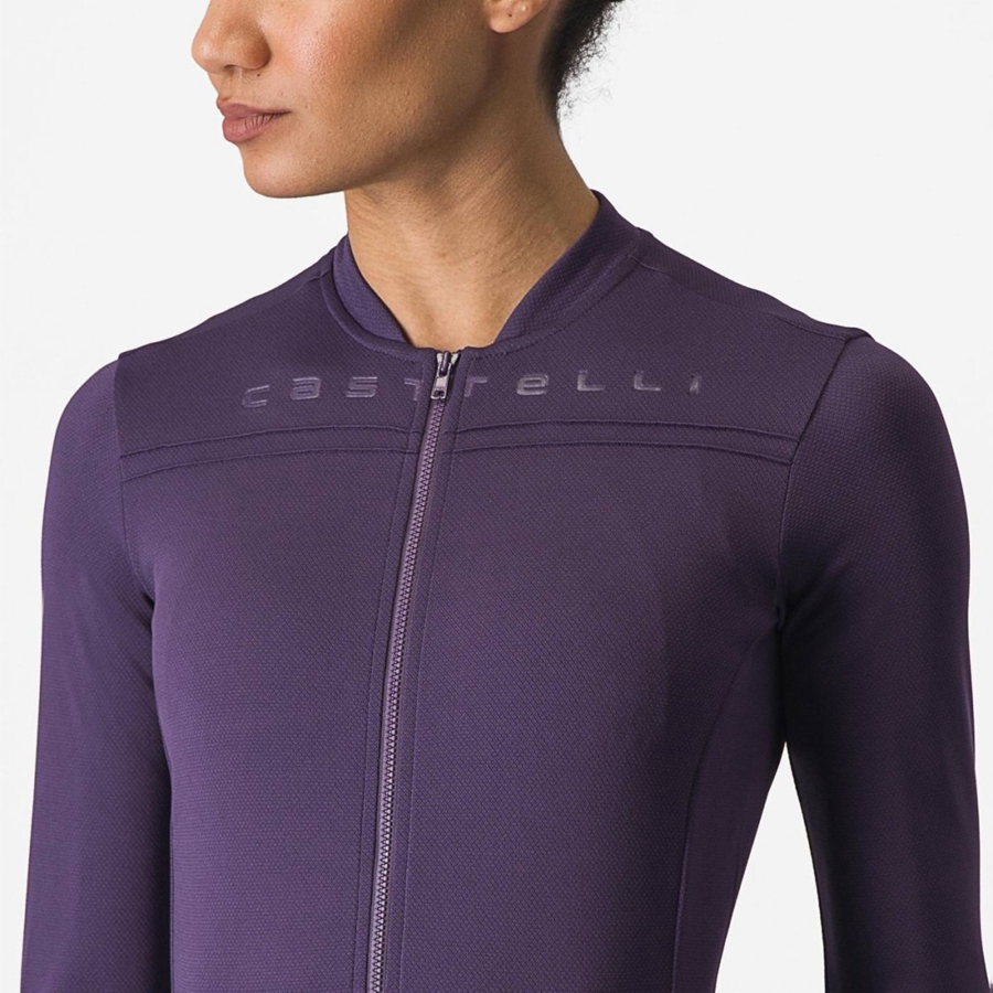 Purple Castelli ANIMA 4 LONG SLEEVE Women Jersey | NMS941876