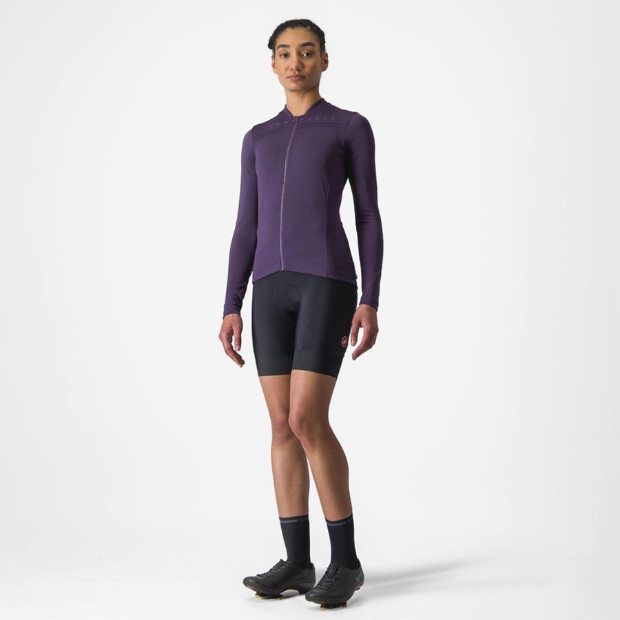 Purple Castelli ANIMA 4 LONG SLEEVE Women Jersey | NMS941876