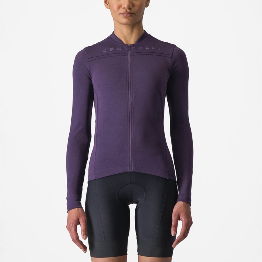 Purple Castelli ANIMA 4 LONG SLEEVE Women Jersey | NMS941876