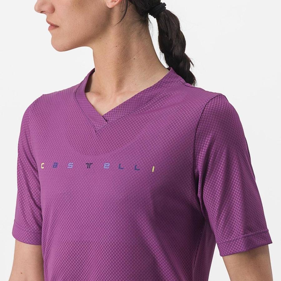 Purple Castelli TRAIL TECH 2 W TEE Women Jersey | PFN269415