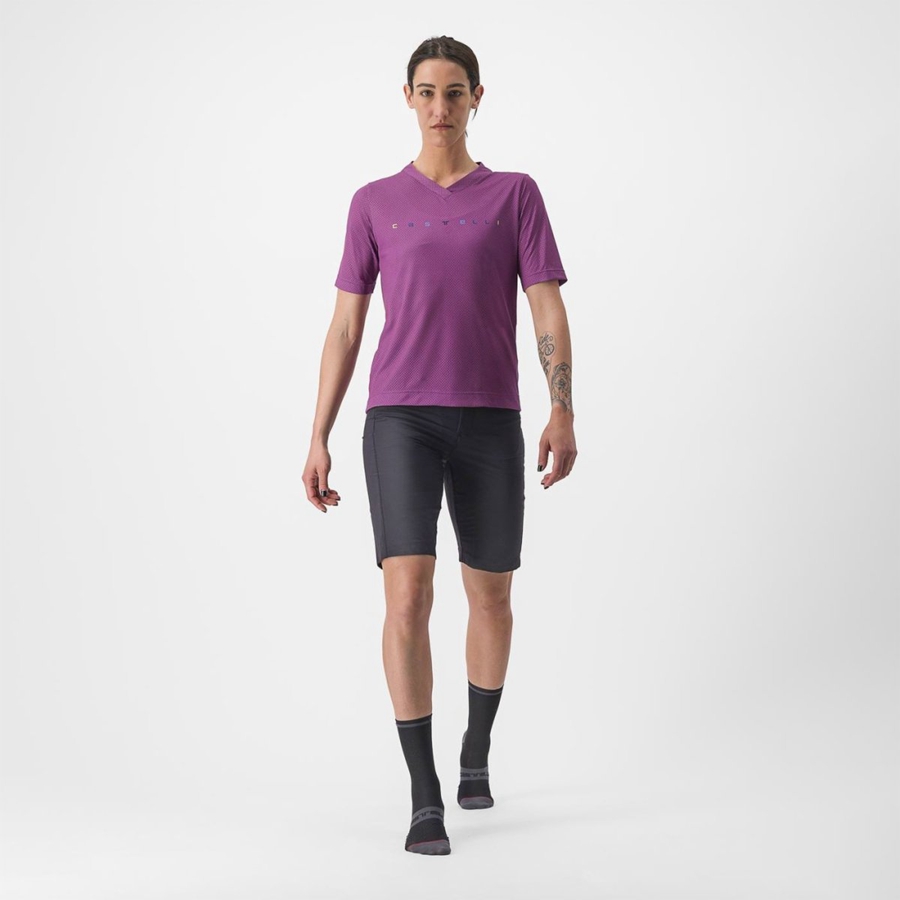 Purple Castelli TRAIL TECH 2 W TEE Women Jersey | PFN269415