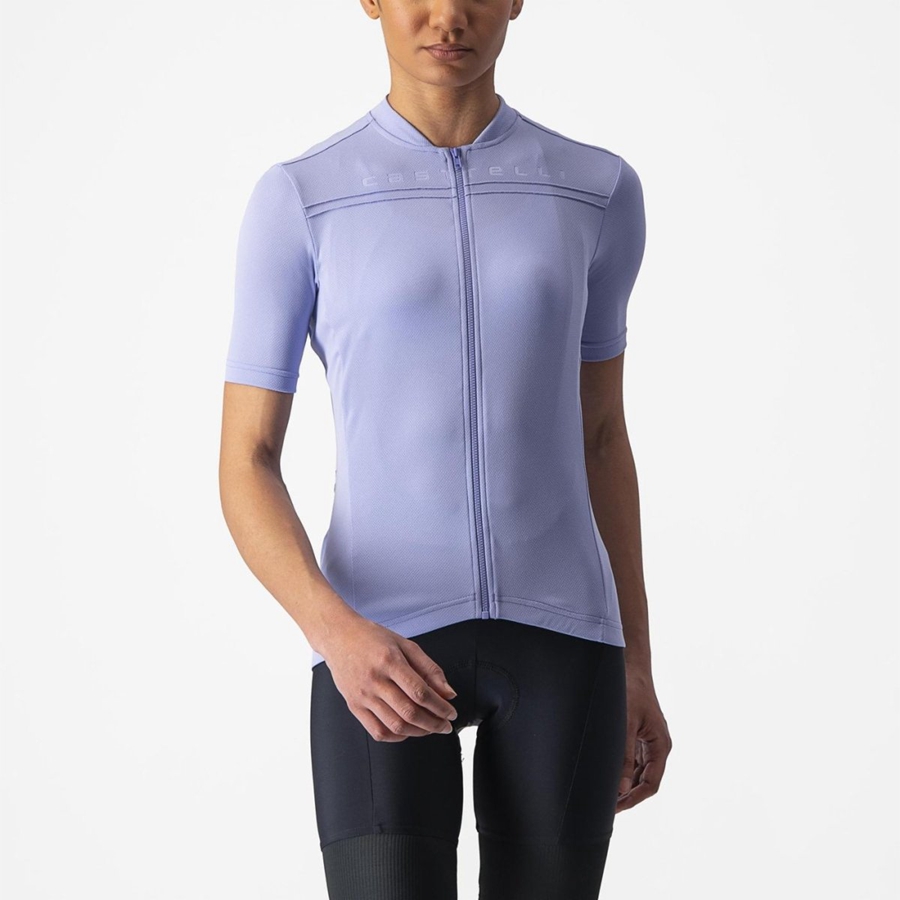 Purple White Castelli ANIMA 4 Women Jersey | UPT490857