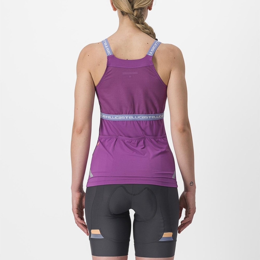 Purple White Castelli BAVETTE TOP Women Jersey | AUV261357