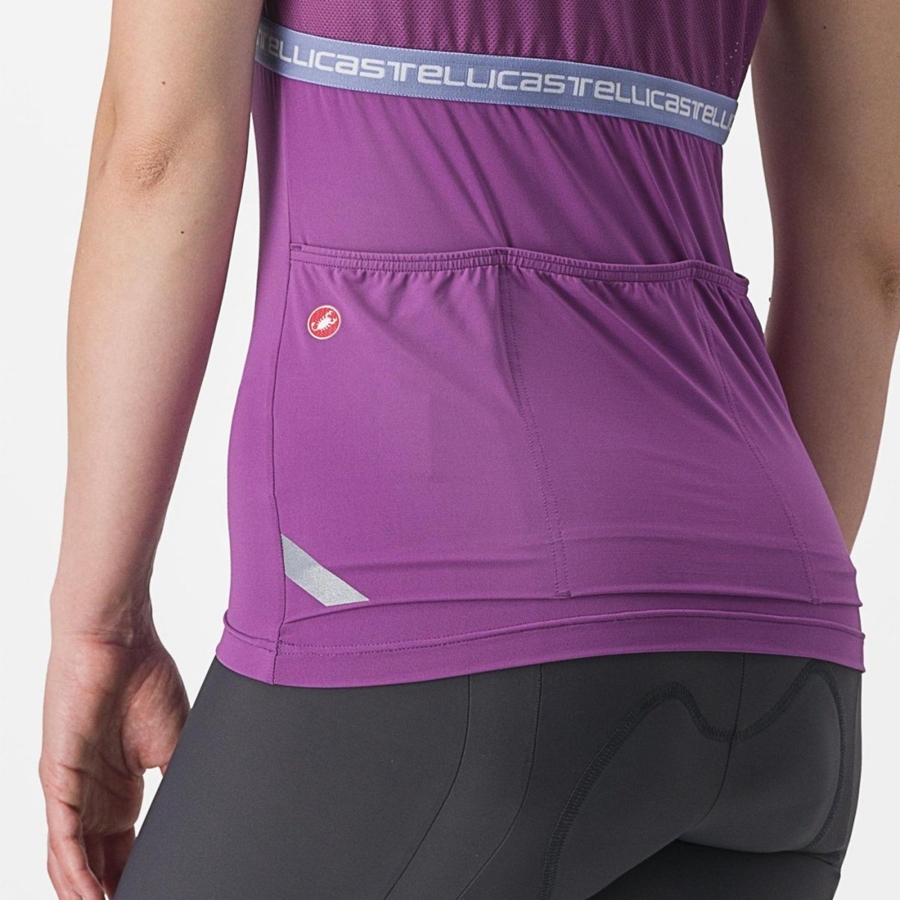 Purple White Castelli BAVETTE TOP Women Jersey | AUV261357