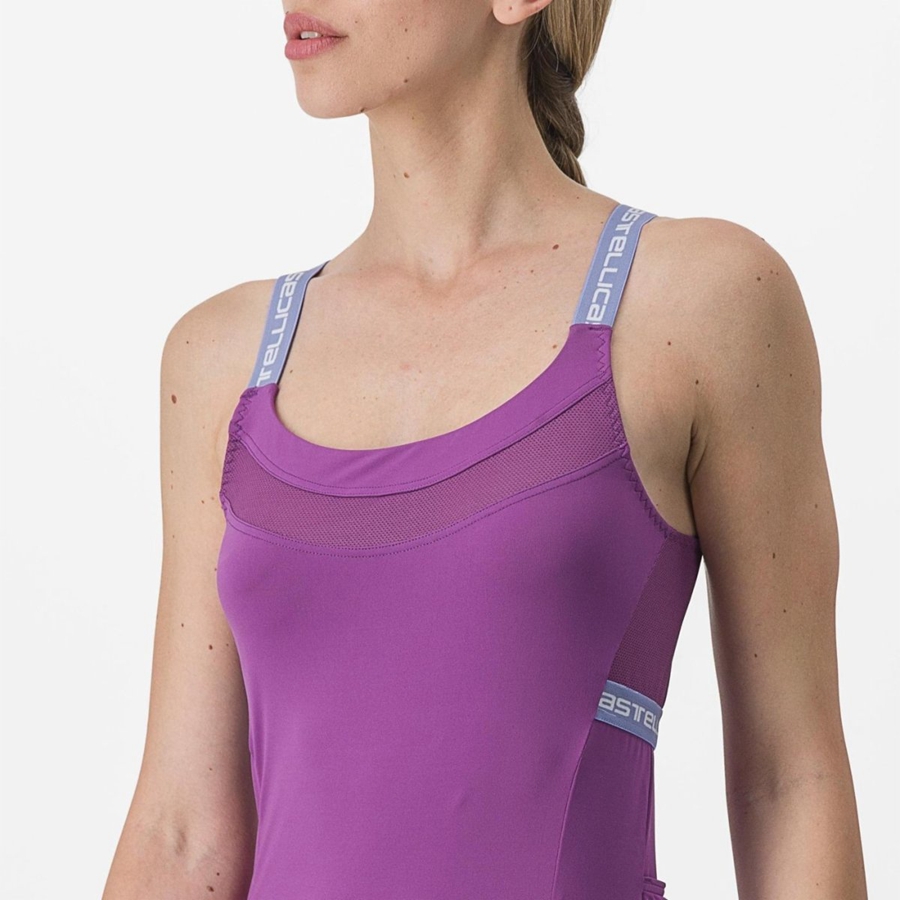 Purple White Castelli BAVETTE TOP Women Jersey | AUV261357