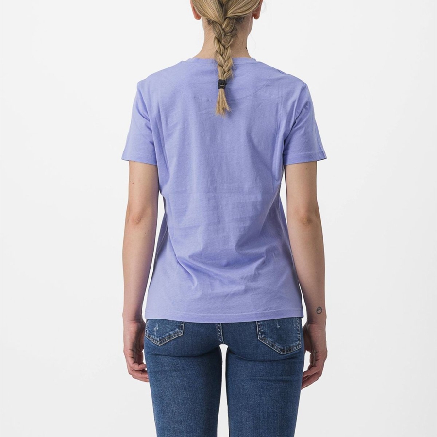 Purple White Castelli PEDALARE TEE Women Casual | ROA405826