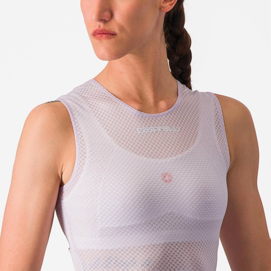 Purple White Castelli PRO MESH W SLEEVELESS Women Base Layer | SBI140936