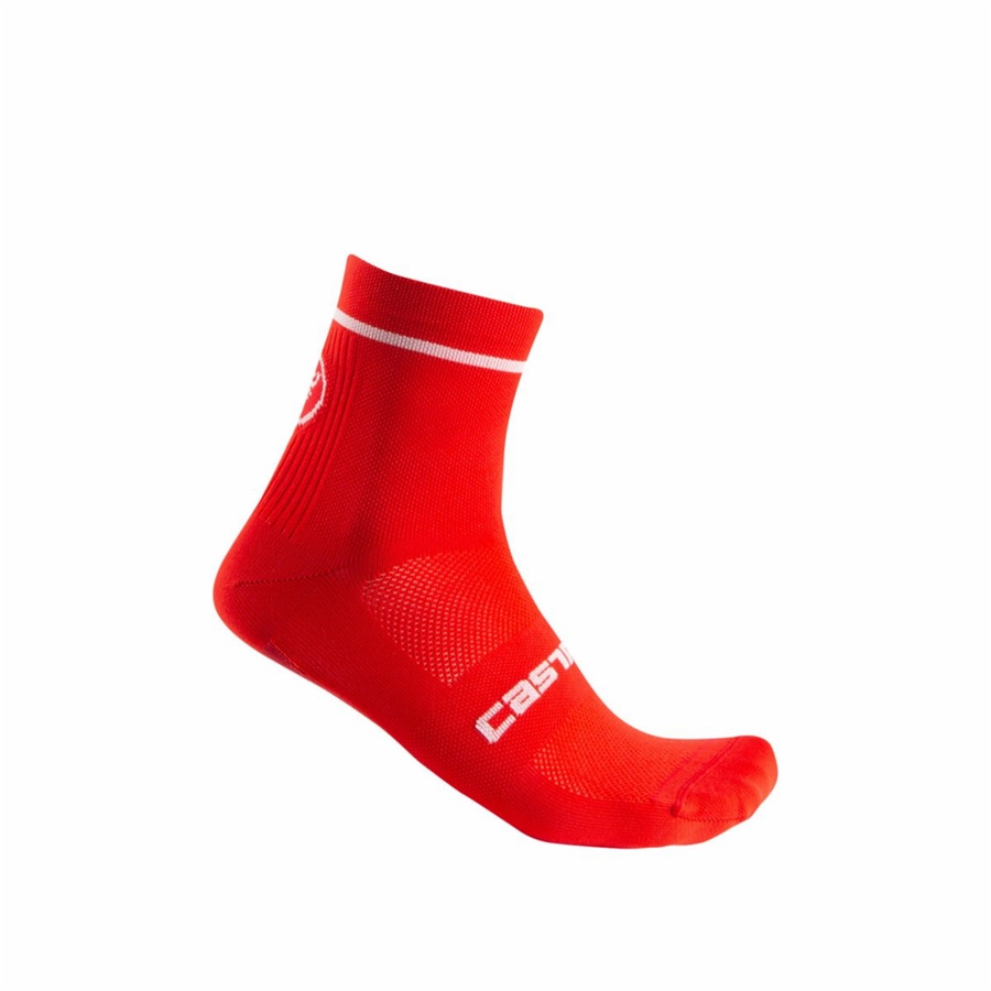 Red Castelli ENTRATA 9 Men Socks | ELM034672