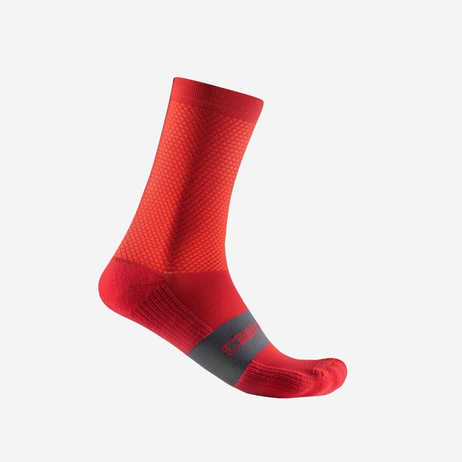 Red Castelli ESPRESSO 15 Men Socks | WRT462158