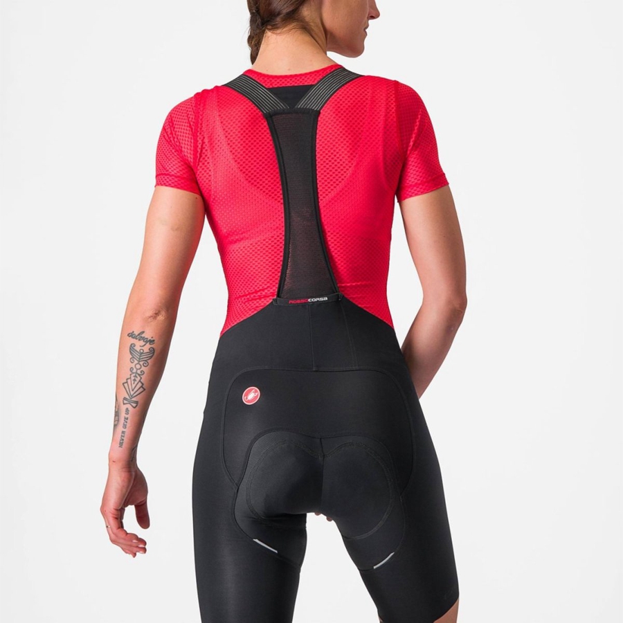 Red Castelli PRO MESH W SHORT SLEEVE Women Base Layer | KTY316254